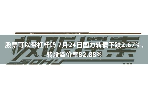 股票可以带杠杆吗 7月24日国力转债下跌2.67%，转股溢价率82.88%