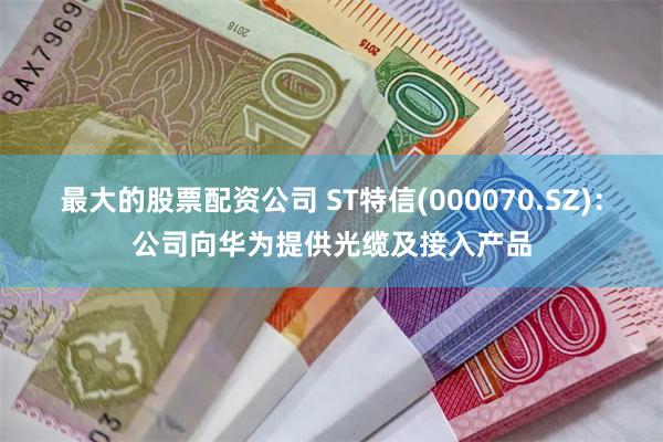 最大的股票配资公司 ST特信(000070.SZ)：公司向华为提供光缆及接入产品