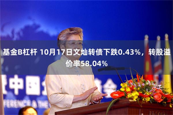 基金B杠杆 10月17日文灿转债下跌0.43%，转股溢价率58.04%